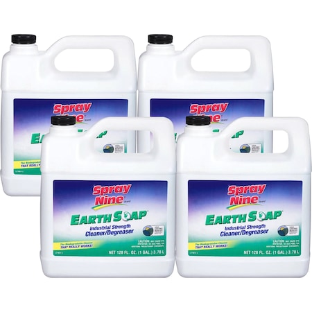 Spray Nine Earth Soap Cleaner, Degreaser, Bio-Based, 1 Gallon, , CL, PK 4 PTX27901CT
